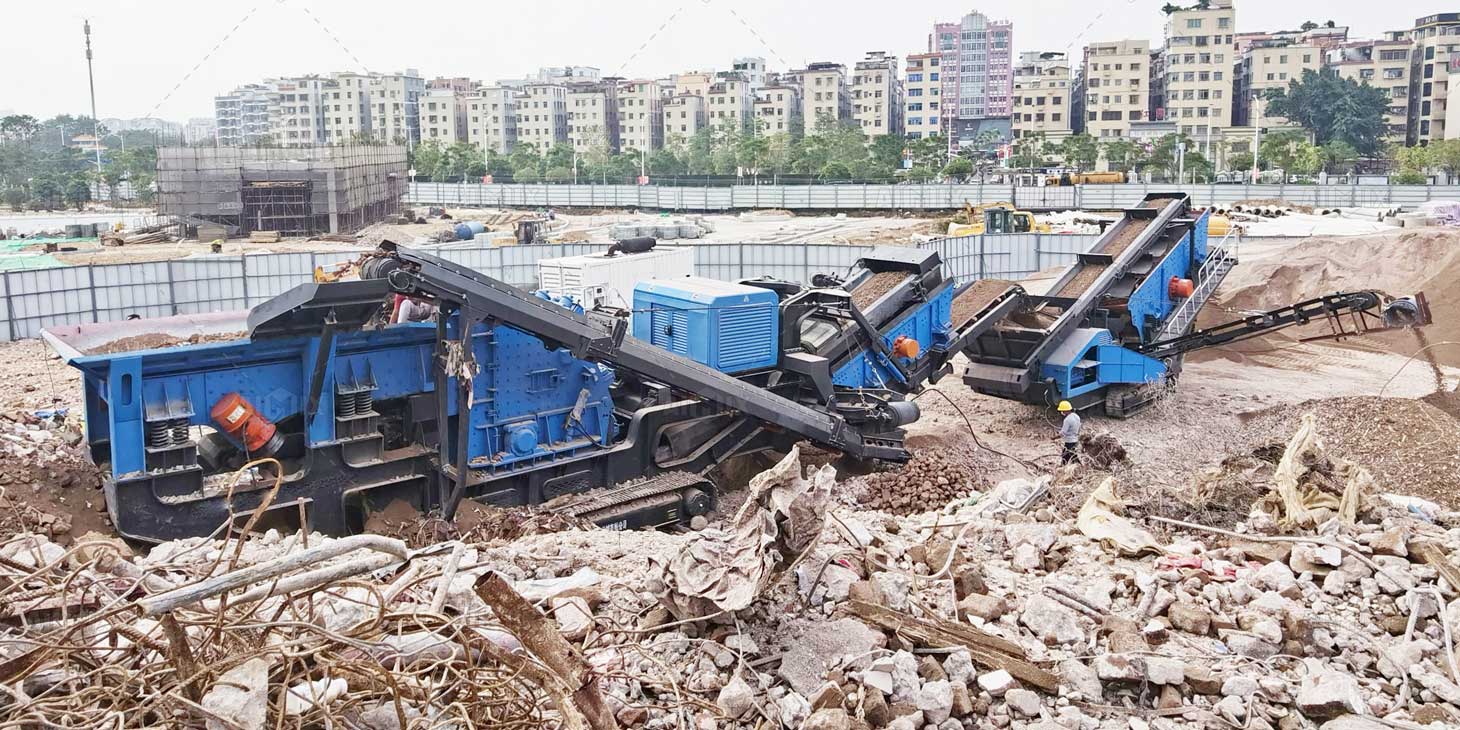 mobile track type impact crushing plant for construction waste recycling in the Philippines